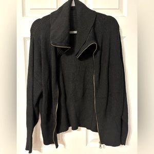 Black full zip sweater